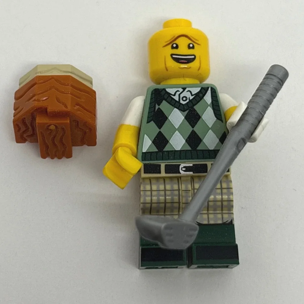 LEGO Movie 2 Gone Golfin Minifigure Golfer President Business Green Argyle 71023